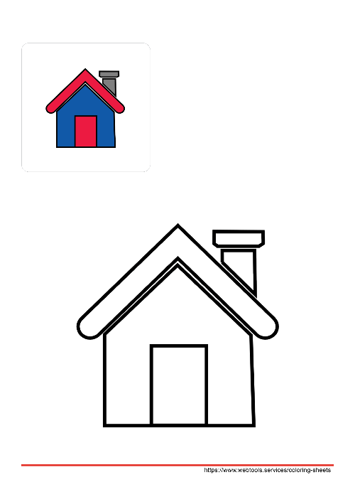 Simple House Coloring Page