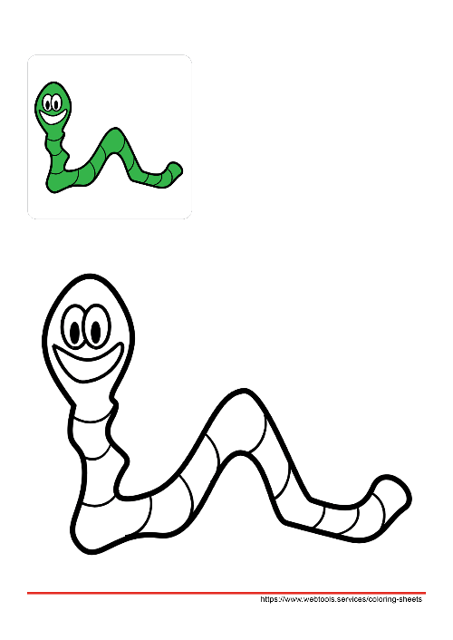 Worm Coloring Sheet
