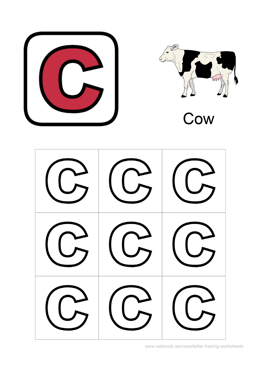 letter c coloring sheet