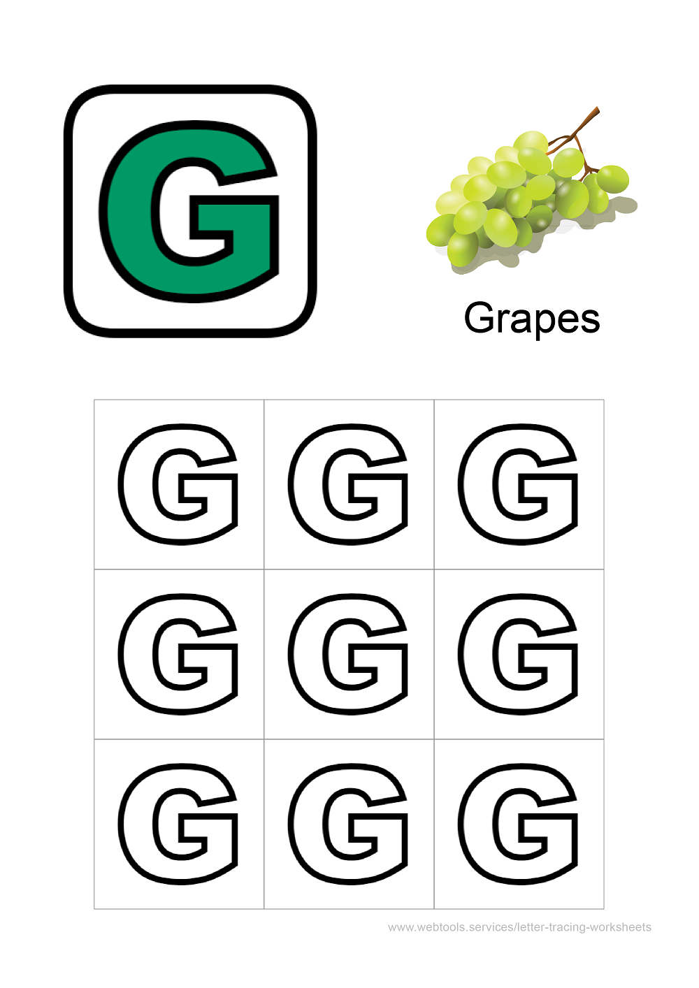 letter g coloring worksheet