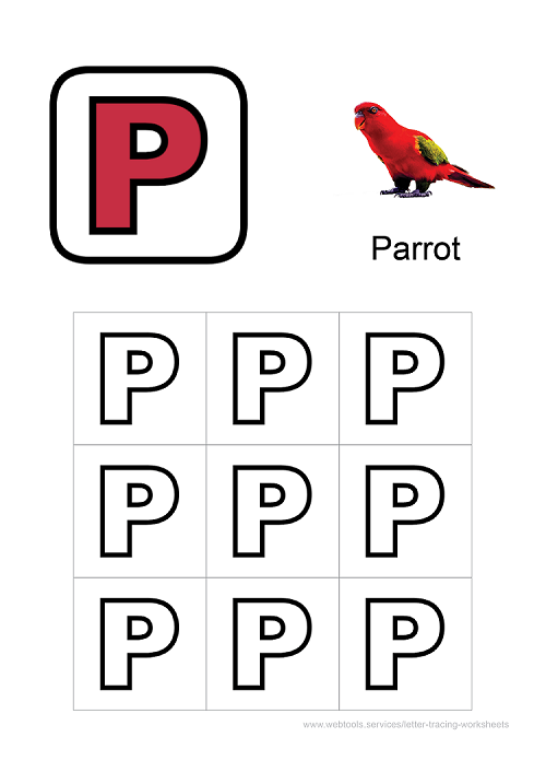 Letter 'P' Coloring Sheet PDF