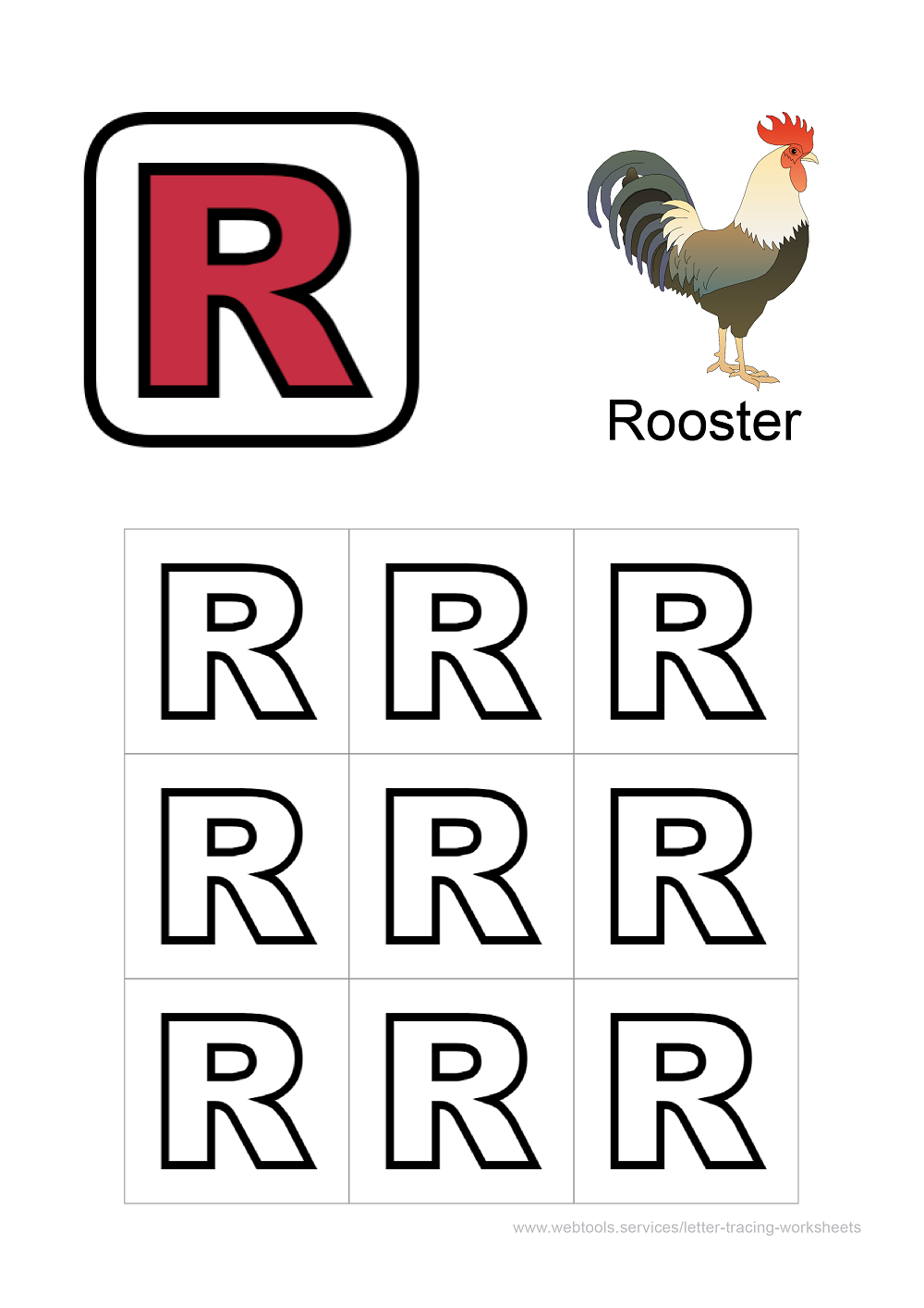letter r coloring sheet