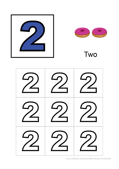 Number '2' Coloring Sheet PDF