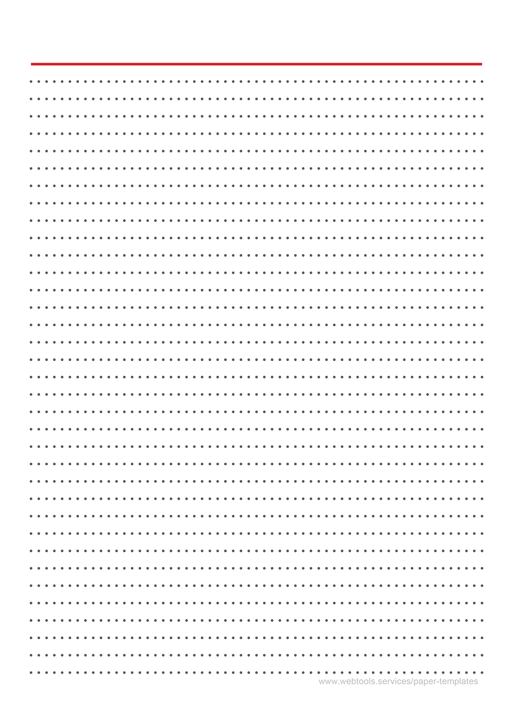 Black Dotted Line Writing Paper Template With Horizontal Red Margin And 7_1mm Line Height