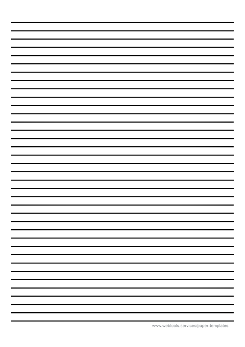 Printable Lined Paper - Pale Gray - Medium Black Lines - A4
