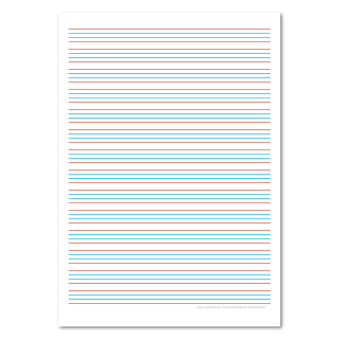 Four Lines English Alphabet Writing Paper Template
