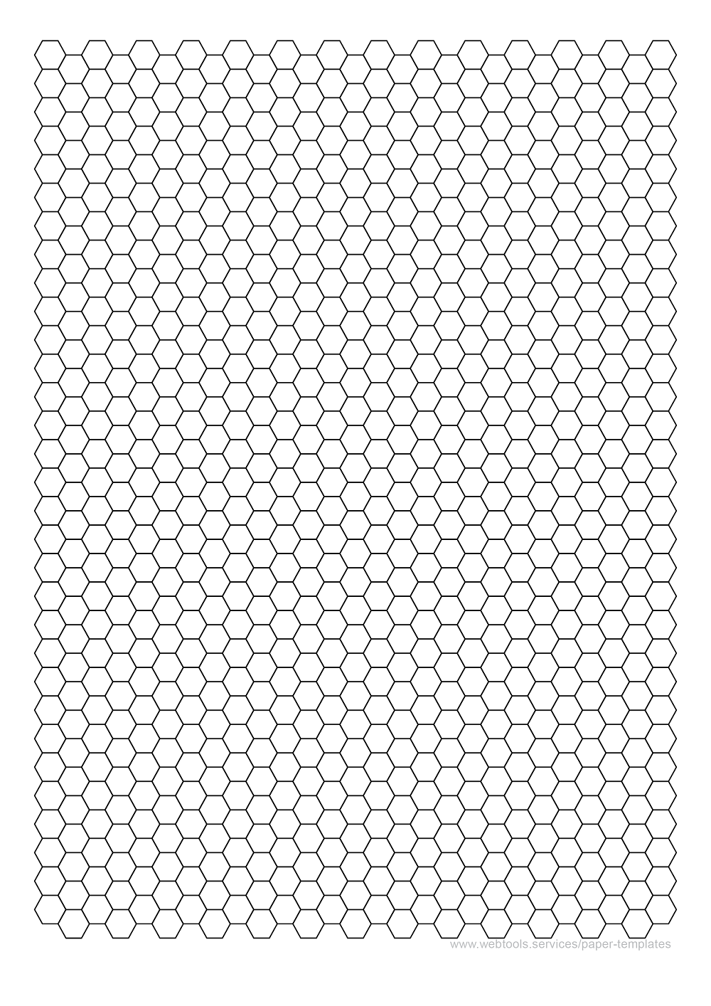 1/3 Inch Hexagonal Grid Paper