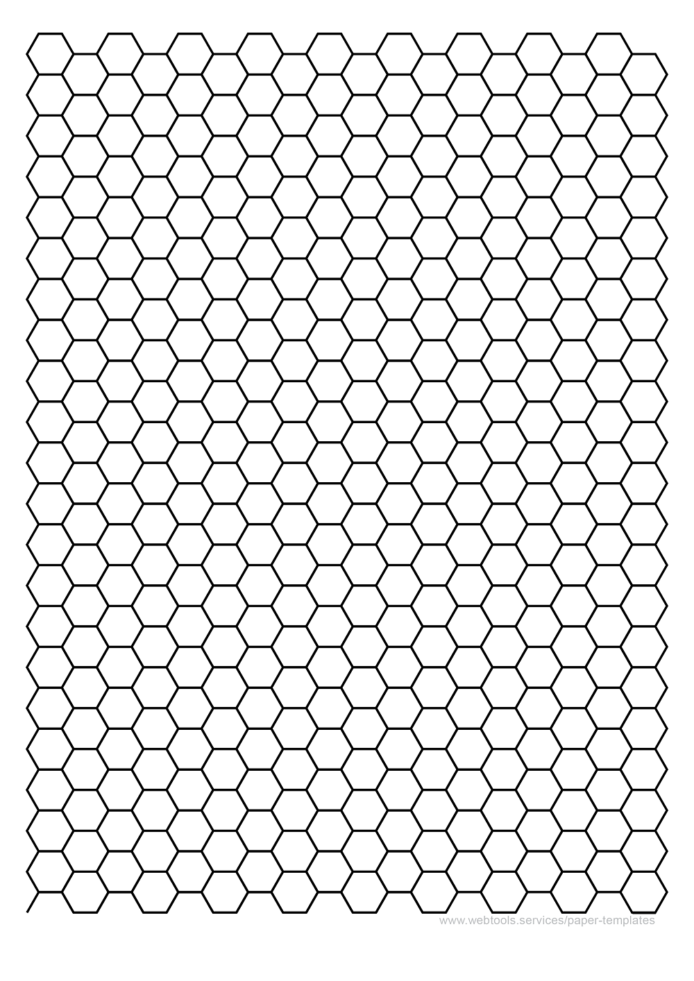 1/2 Inch Hexagonal Grid Paper
