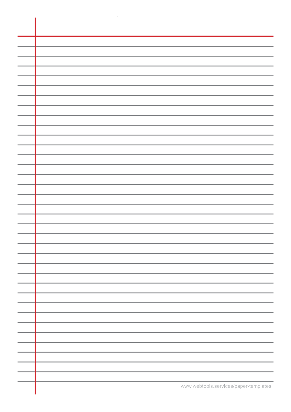 webtools black line writing paper template with horizontal and vertical margins and 7 1mm line height