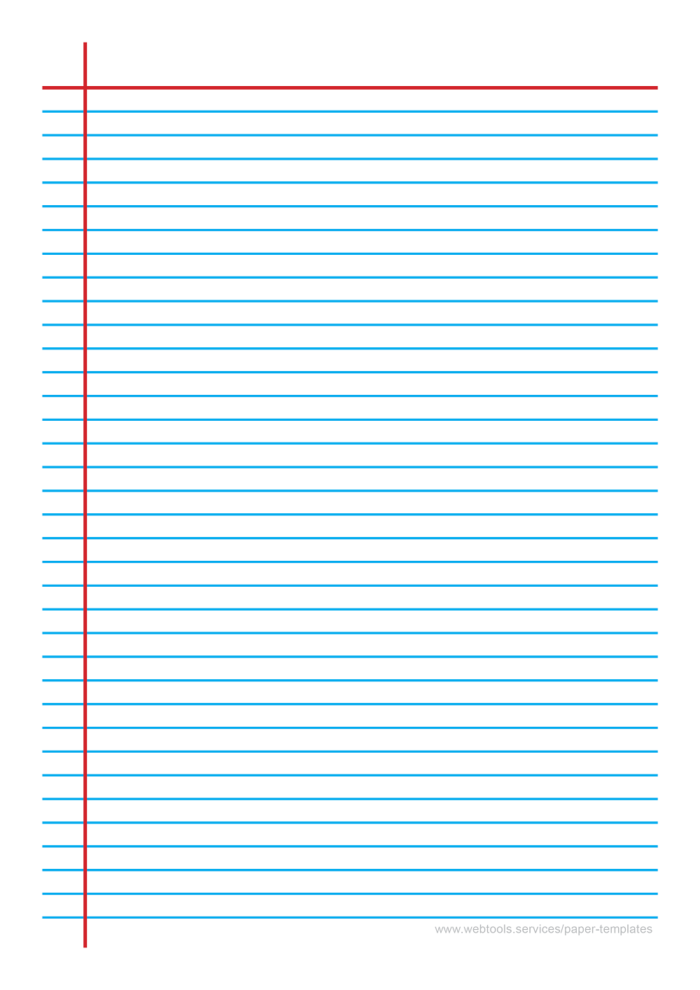 7_1mm Blue Line Ruled Paper With Horizontal And Vertical Margins
