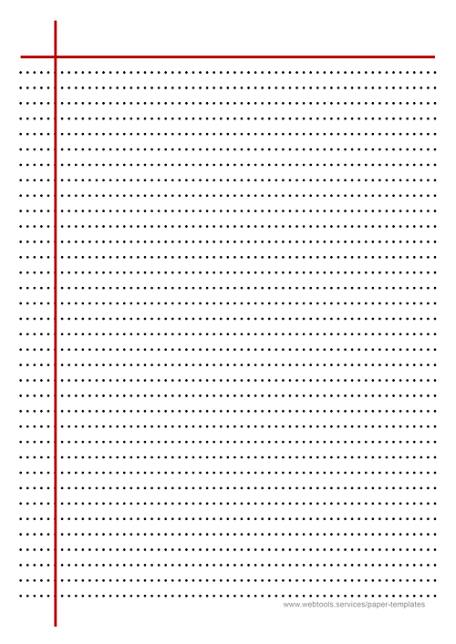 Dotted Black Line Writing Paper Template With Horizontal And Vertical Margins And 7.1mm Line Height