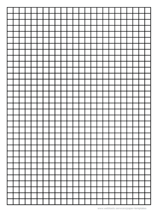 Black Lined 8mm Squared Paper Template