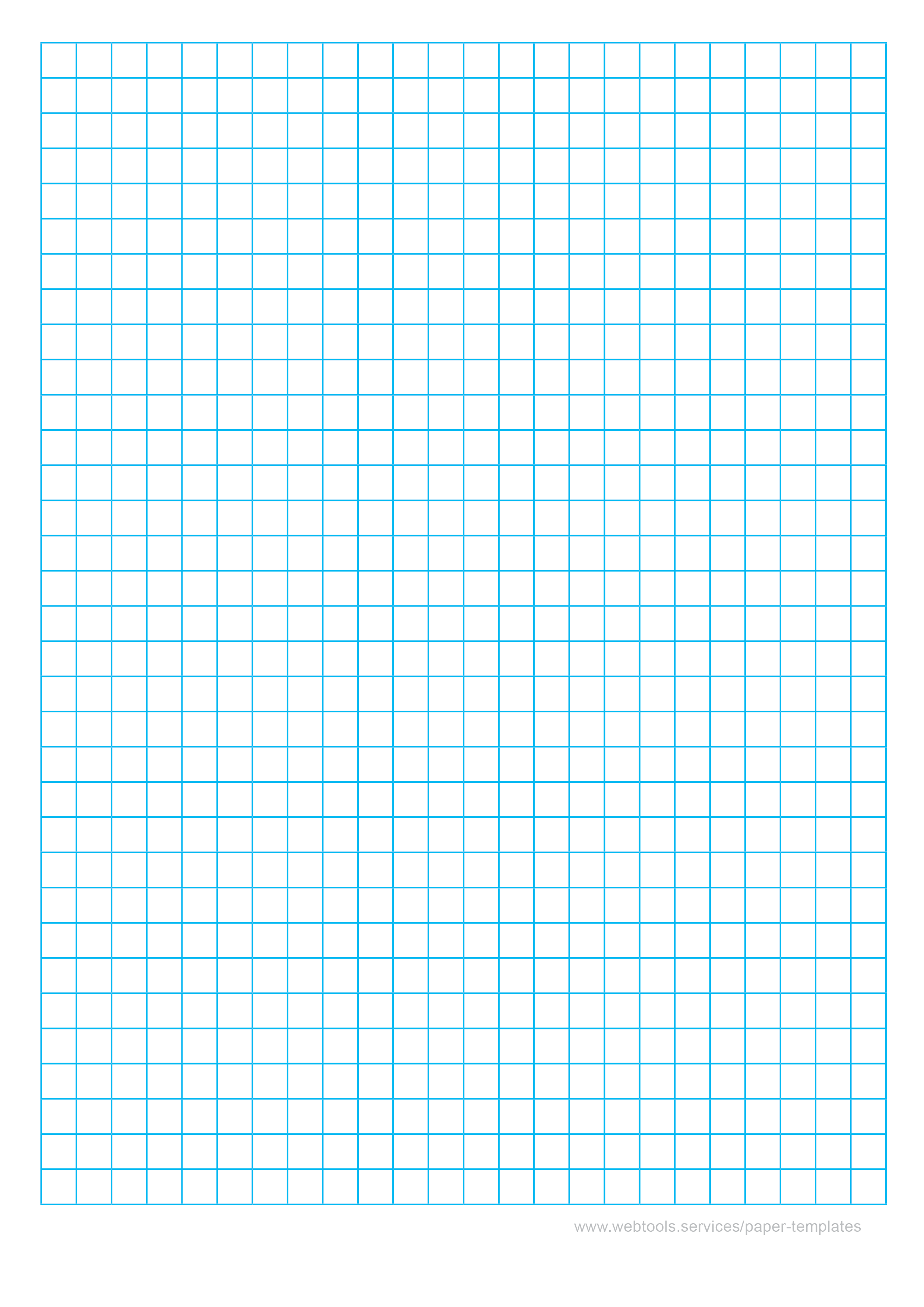 Blue Lined 8mm Squared Paper Template