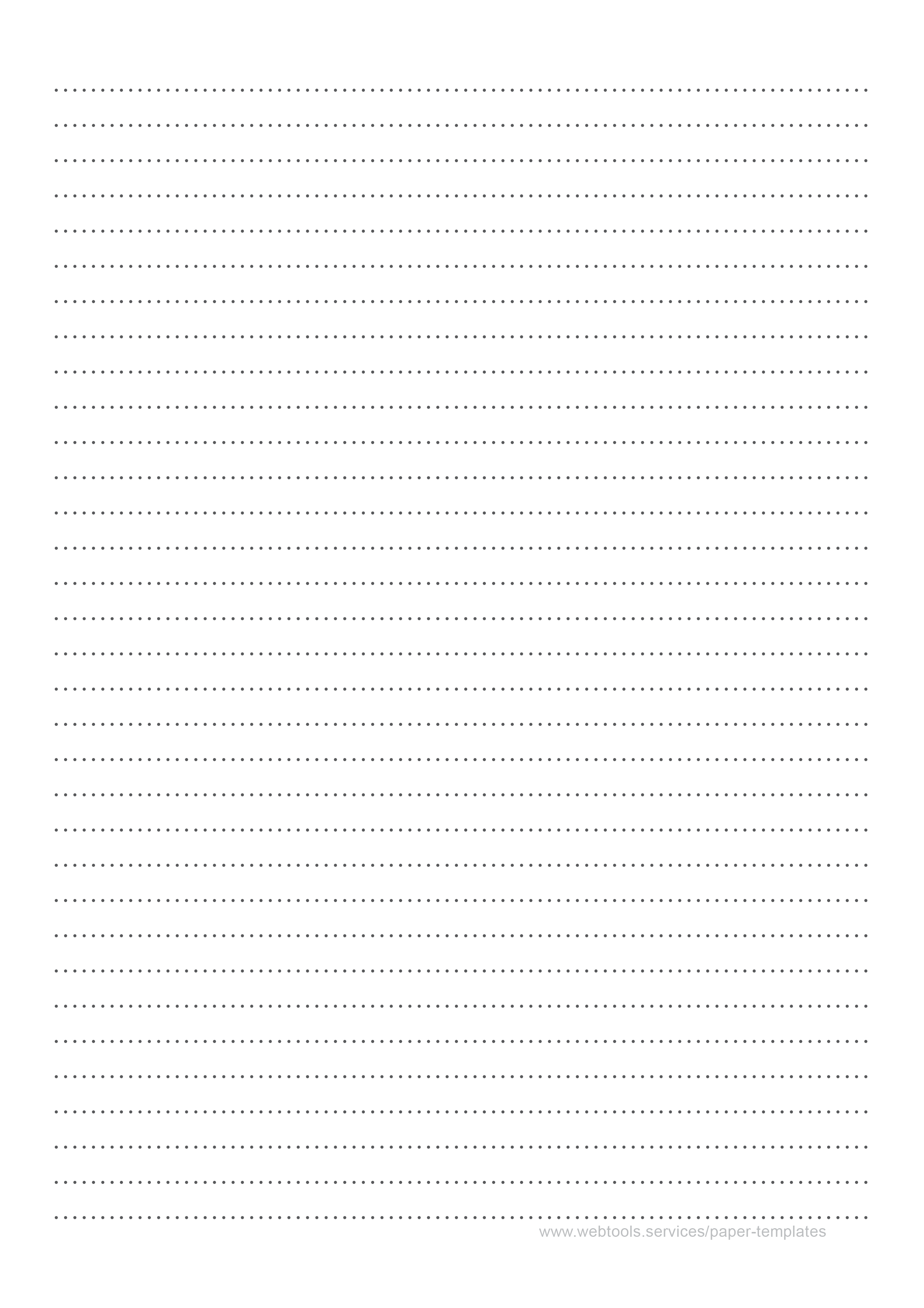 Dotted Black Lined Paper Template With 8 mm Line Height