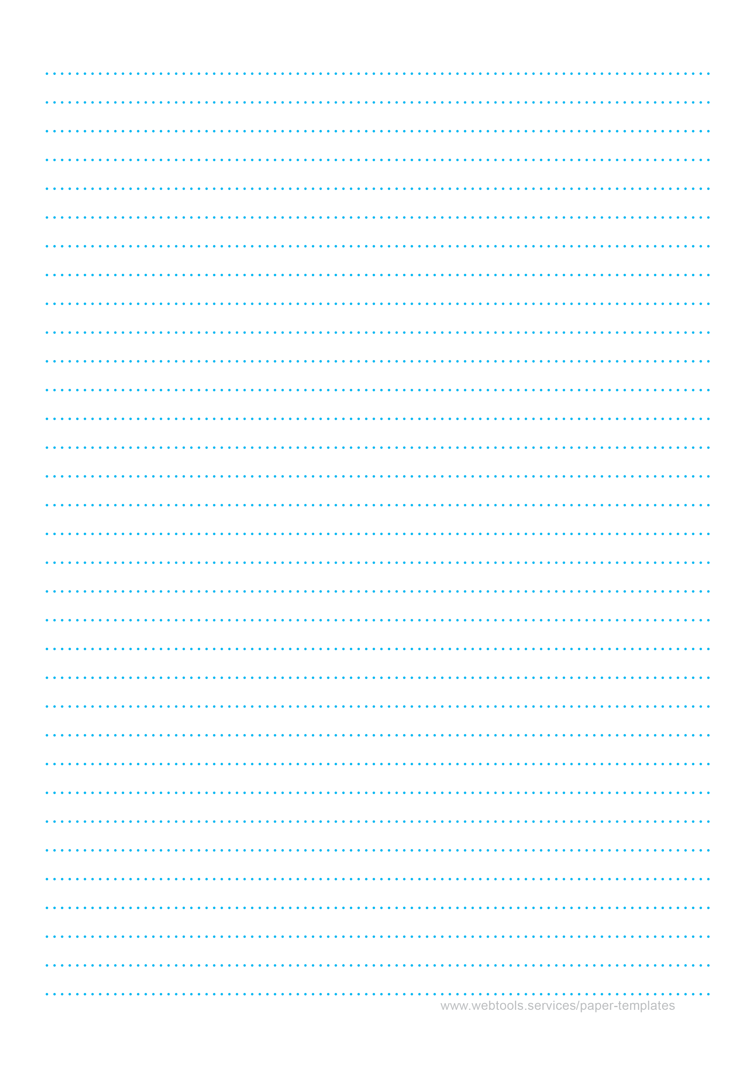Dotted Blue Lined Paper Template with 8mm Line Height
