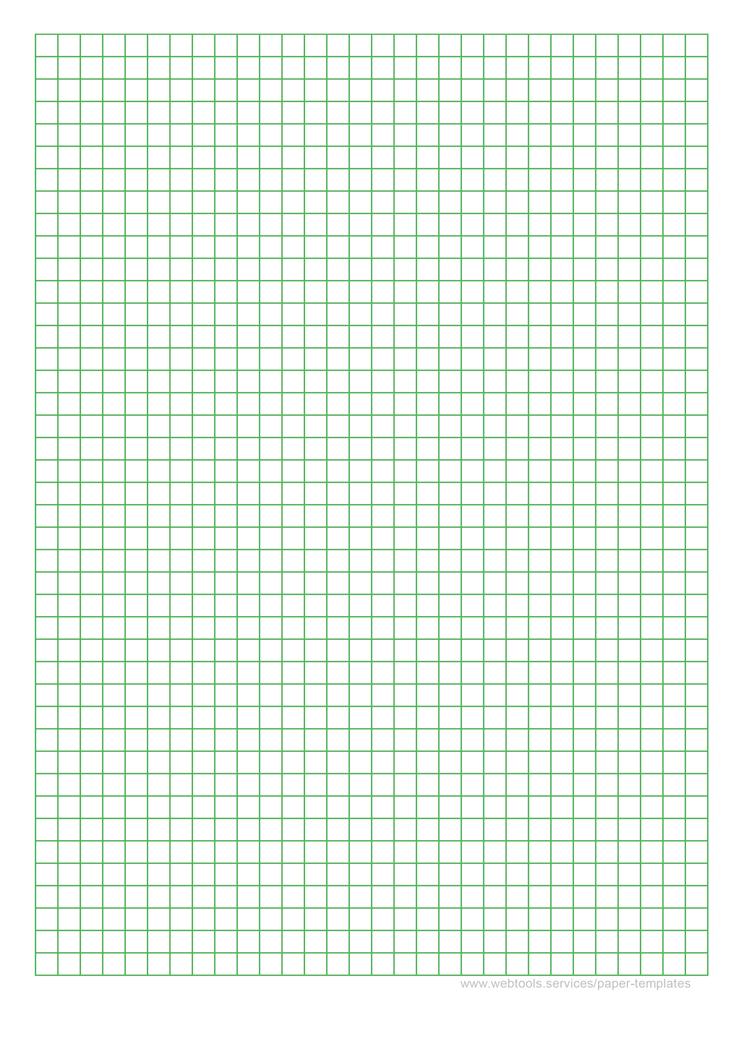 Printable 1/4 Inch Green Graph Paper