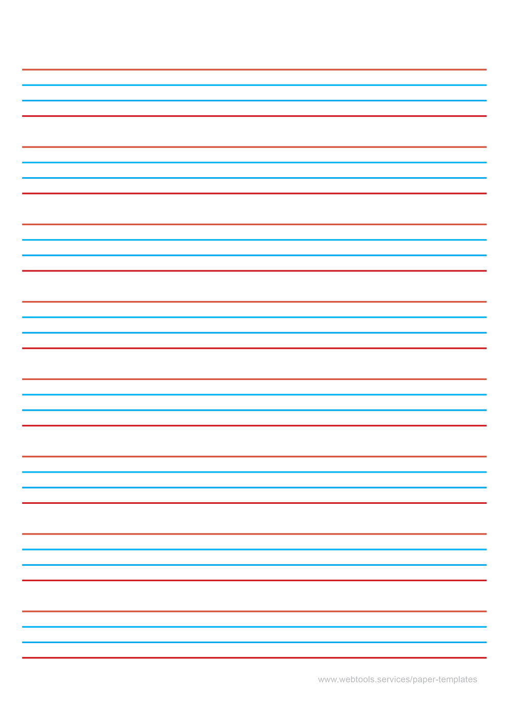 Wide Four Lines English Alphabet Writing Paper Template